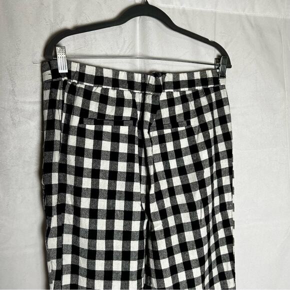 Banana Republic Factory Hayden Pant Black & White Checkered Linen Blend Size 8 - Picture 4 of 7